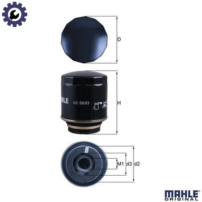 OIL FILTER OC 593/3 FOR SKODA SUPERB/II OCTAVIA/Combi LAURA ROOMSTER/Praktik - Image 1 of 4