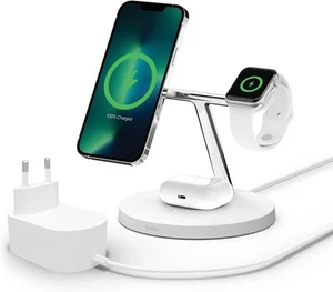 Belkin 3w1 MagSafe Wireless Charger w kolorze białym do urządzeń Apple towar B - Zdjęcie 1 z 5