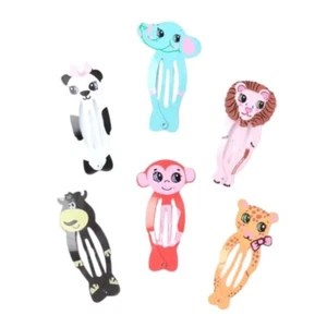 2pk Abierto Animal Forma Pelo Snap Bendie Clips Vaca Panda León Leopardo Mono Oso - Imagen 1 de 17
