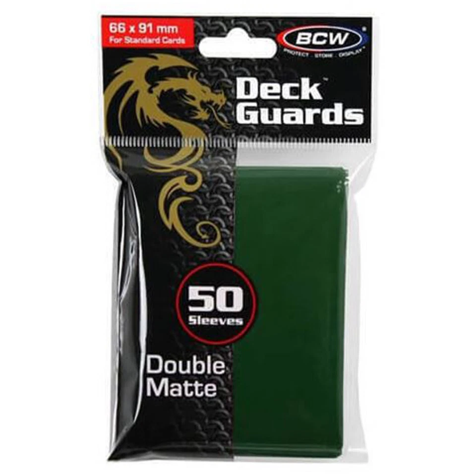 BCW Deck Guards Double Matte Green Sleeves 50 Count NEW - Image 1 of 1