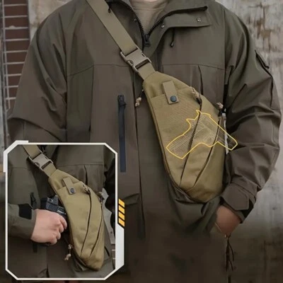 Funda táctica de hombro oculta paquete de pecho bolsa antirrobo para armas bolsas EDC Foto 1 de 4
