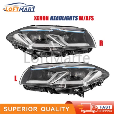 Pair LED Xenon Headlights Assys W/AFS For 10-13 BMW 5 Series F10 F11 528i 535i - Image 1 of 4