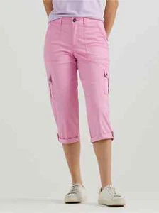 Lee Ultra Lux Comfort Flex-To-Go Cargo Capri Hose Damen 10 Flieder Stretch NEU - Bild 1 von 15