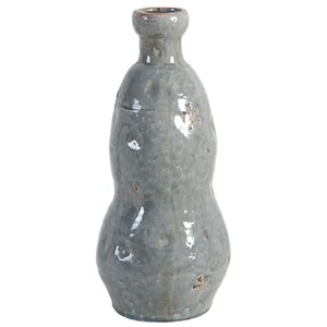 BenJara 15 Inch Ceramic Vase, Curved and Flare Design, Gray - Picture 1 of 2