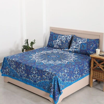 Indian Mandala Tapestry Bed Sheet Set Double Queen Size Bedding Bedspread Throw - Image 1 of 4