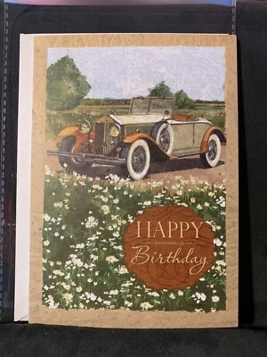 生日卡复古劳斯莱斯世界旅行者男性 — 第 1/4 张图片