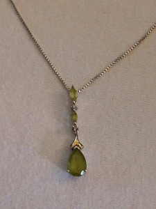 Alwand Vahan Sterlingsilber 14k Gold Peridot Diamant Anhänger Halskette August - Bild 1 von 8
