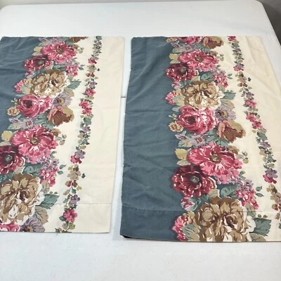 De colección JCPENNEY Funda de Almohada Par Estándar Azul Rosa Mezcla Floral Y2K Años 80 90 Foto 1 de 4