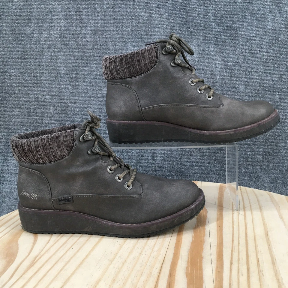 Blowfish Malibu Boots Womens 10 Comet Ankle Booties Wedge Casual Gray Lace Up - Image 1 of 4