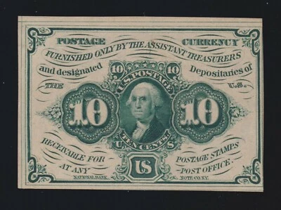 US 10c Fractional Currency Note  w/ "ABC" Monogram FR 1242 Ch CU (-025) - Image 1 of 2