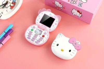 Hello K itty K688 Flip Cute Lovely Small Unlocked Mini Phone For Women gifts - Image 1 of 4