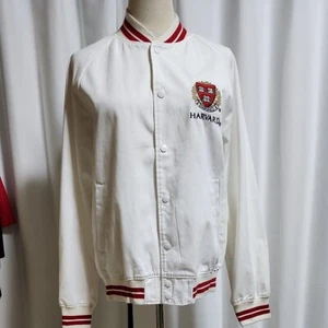 GU UNIQLO Men's XS (US XXS) Thin Letterman Jacket Stajan Harvard Univ. Logo - Picture 1 of 12
