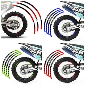 Red Blue Green Rim Stickers 21 19 inch For Kawasaki KX450 KX125 KX250 KX250F - Picture 1 of 13