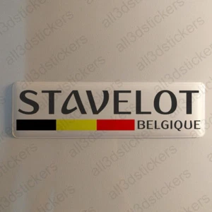 Stavelot Belgique Autocollant 120x30mm Drapeau 3D Adhésif Relief Autocollants - Imagen 1 de 1