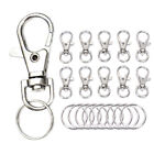 50Pcs Metal Swivel Lobster Clasps Clips Hook With Key Ring Diy Jewelry Craft_Aw