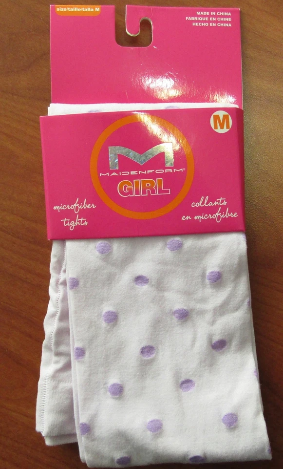 NUEVAS MALLAS MAIDENFORM NIÑAS PÚRPURA PUNTEADO MICROFIBRA M L Foto 1 de 1