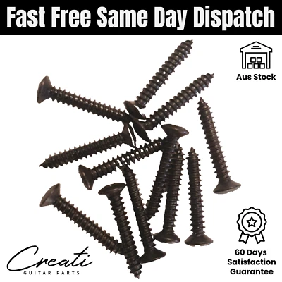 Guitar Screws for Humbucker Ring Surround Mounting Black 12  - image 1 of 3