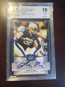 2012 Leaf Draft Autographs Blue #LN1 Lucas Nix BCCG 10 - Picture 1 of 2