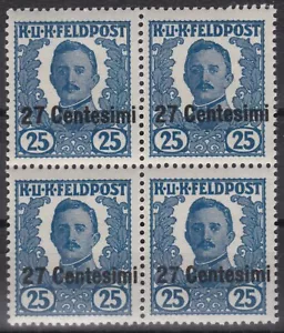 K&K Feldpost Italien NICHT verausgabt ANK VII im 4er Block Postfrisch ** €112,-- - Picture 1 of 1