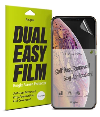 Protector de pantalla para iPhone XS | Ringke [doble película fácil] cubierta de cobertura completa 2 piezas Foto 1 de 4