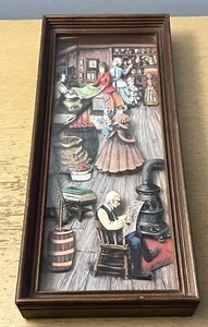 Vtg 1975 CH Allard Lithograph General Store Paper Hobby 2” Shadow Box Wood Frame - Picture 1 of 20