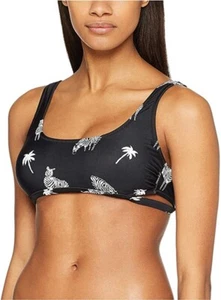 NWOT Volcom Z For Zebra M Animal Print Side-Slit Bikini Swim Top #99276 - Picture 1 of 1