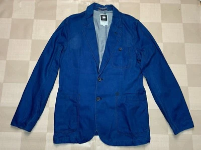 Jaqueta Blazer G-Star Raw Masculina Azul 2 Botões Correta Desconstruída Tamanho 50 Média - Imagem 1 de 4