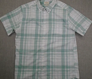Weatherproof Vintage Performance Mens L Short Sleeve White Plaid Shirt - Picture 1 of 12