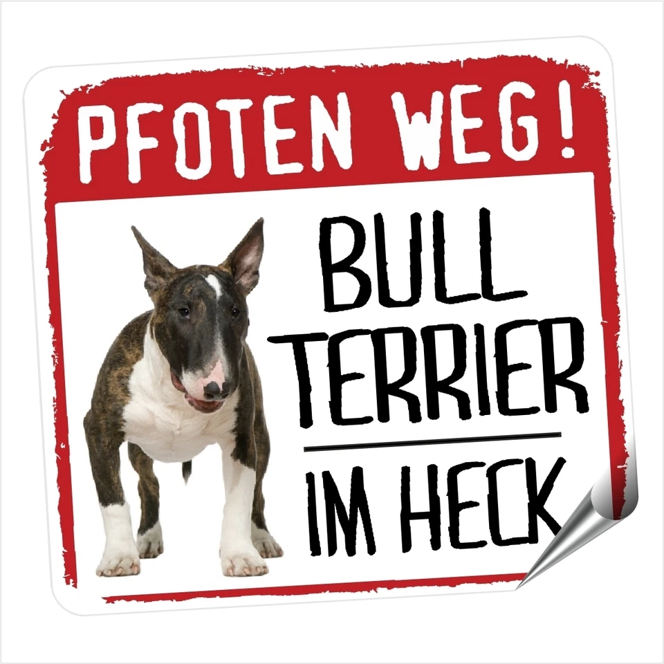 Auto Aufkleber REFLECTIVE BULLTERRIER 1 BULL TERRIER PFOTEN WEG Hunde SIVIWONDER - Bild 1 von 1