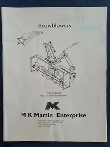 M.K. Lista de piezas manuales del propietario Martin para soplador de nieve 68 - Meteor B - Imagen 1 de 8
