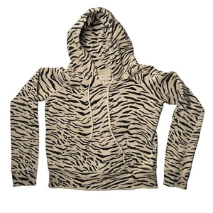 Nili Lotan Animal Print Tiger Stripe Sweatshirt Hoodie Pullover Sz Med Womens - Picture 1 of 15