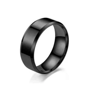 Titanium Steel Rings for Men Wedding Ring Cool Simple Band Engagement Gift 8mm - Picture 1 of 6