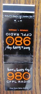 MEDIA RADIO STATION MATCHBOOK COVER: CFPL RADIO 980 (LONDON, ONTARIO) -K14 - Picture 1 of 1