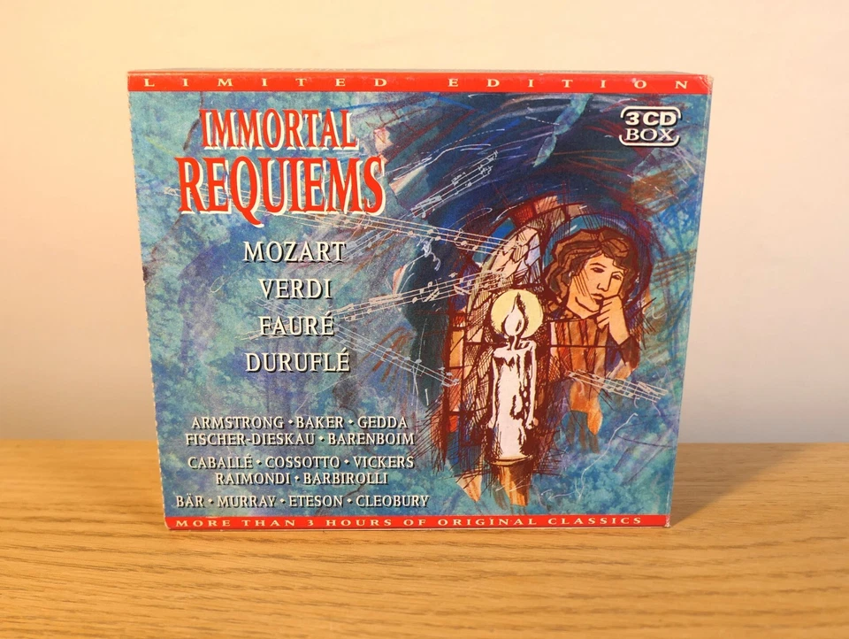 Immortal Requiems Mozart Verdi Faure Durufle EMI 3 CD Box Set Foto 1 de 4