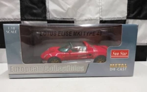 Sun Star Lotus Elise Mk1 Type 49 Red 1/18 Scale #1037 Diecast Car Read - Picture 1 of 4