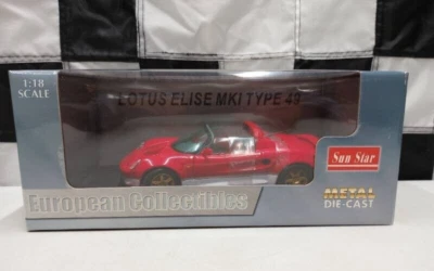 Sun Star Lotus Elise Mk1 Type 49 Red 1/18 Scale #1037 Diecast Car - Image 1 of 4