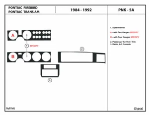 Interior Carbon Fiber Dash Trim Kit for Pontiac Firebird / Trans AM 1984-1992 - Picture 1 of 1