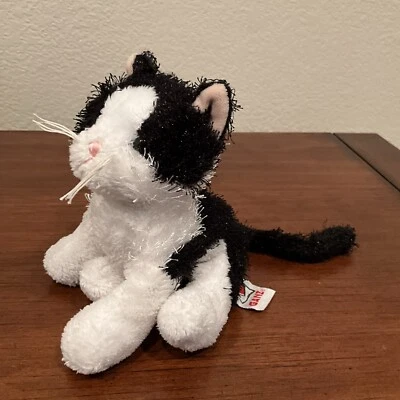 Ganz Webkinz Lil' Kinz Black & White Cat Kitty Plush Stuff Animal Toy  - Image 1 of 4