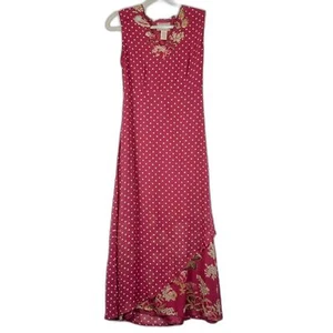 April Cornell Vintage Midi Dress Size Small Polka Dot Floral Cottage Prairie - Bild 1 von 7