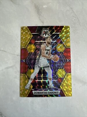 2021-22 Mosaic Choice Domantas Sabonis Fusion Red Yellow Prizm #'d /88 Kings #42 - Image 1 of 3