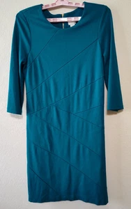 Chico's Damen 3/4 Ärmel türkis Kleid Größe 0,5 Petite/US 6 teilweise gefüttert Strick - Bild 1 von 10