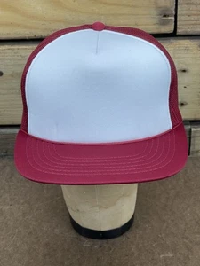 Vintage Maroon/White Foam Snapback Cap Trucker Hat YoungAn Hat Company - Picture 1 of 15