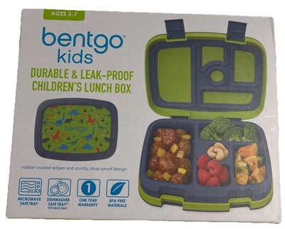Bentgo Kids Duradero y a Prueba de Fugas 5 Compartimentos Niños Fiambrera Dino Nuevo Foto 1 de 4
