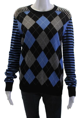 Michael Kors Collection Unisex Black Cashmere Argyle Pullover Size M - Image 1 of 4