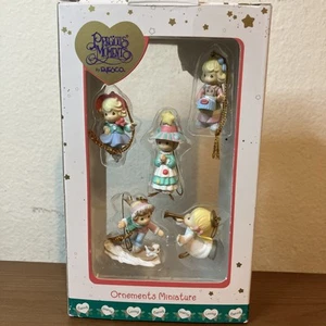 Precious Moments 5 Mini Christmas Ornaments Original Box Vintage 2001 - Picture 1 of 5