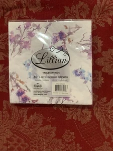 LILLIAN TISCHGEDECKE 20 3-LAGIGE MITTAGESSEN SERVIETTEN 13" X 13" PASTELL BLUMEN NEU - Bild 1 von 6