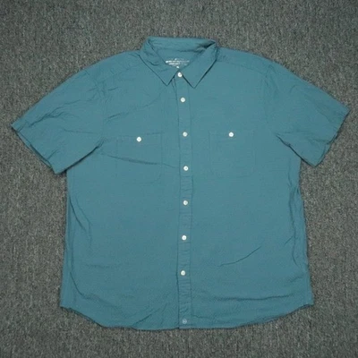 Vineyard Vines 衬衫男式特大号蓝色 On The Go Performance 泡泡纱 — 第 1/4 张图片