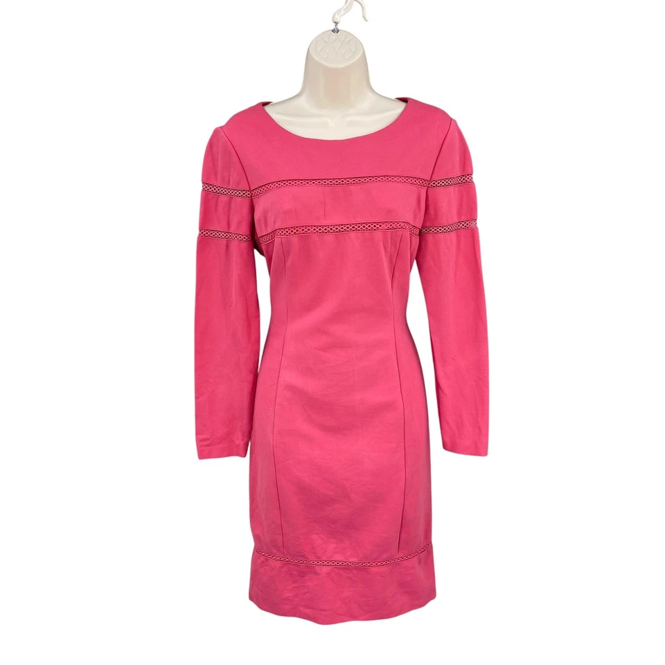 Vestido Antonio Melani Coquette Mujer Femenino Rosa Funda Forrada Oficina Talla 6 Foto 1 de 4