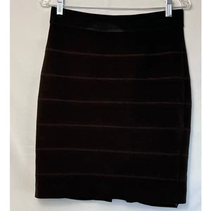 W by Worth Women's Brown Knit Pencil Skirt Size 6 Zip Back - Picture 1 of 7