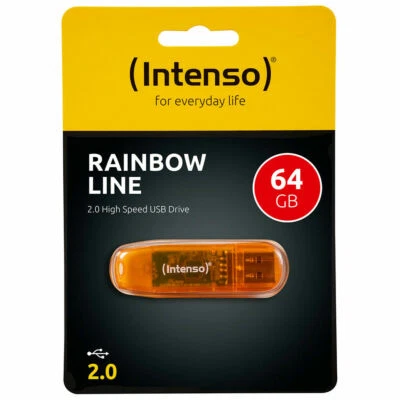 Intenso USB Stick 64GB Speicherstick Rainbow Line orange - Bild 1 von 2
